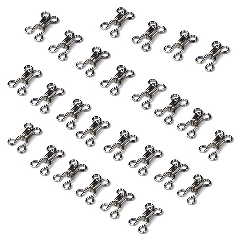 Hot sale fashion brass hook and eye fasteners garment coat trousers hooks dress silver collar hooks