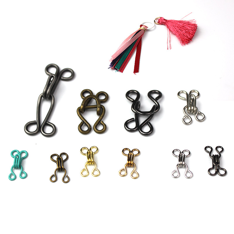 Hot sale fashion brass hook and eye fasteners garment coat trousers hooks dress silver collar hooks