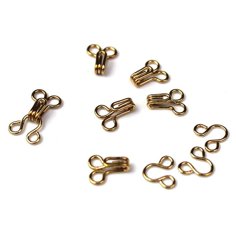 Factory wholesale bra hook and eye custom fabric covered metal dress hook and eye closure for garment accessory