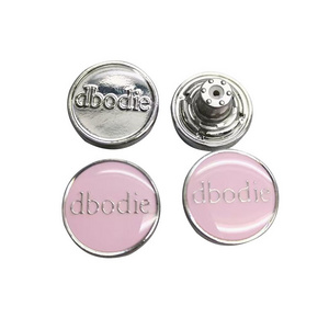 Manufacture supply custom metal pink jeans tack buttons for jeans