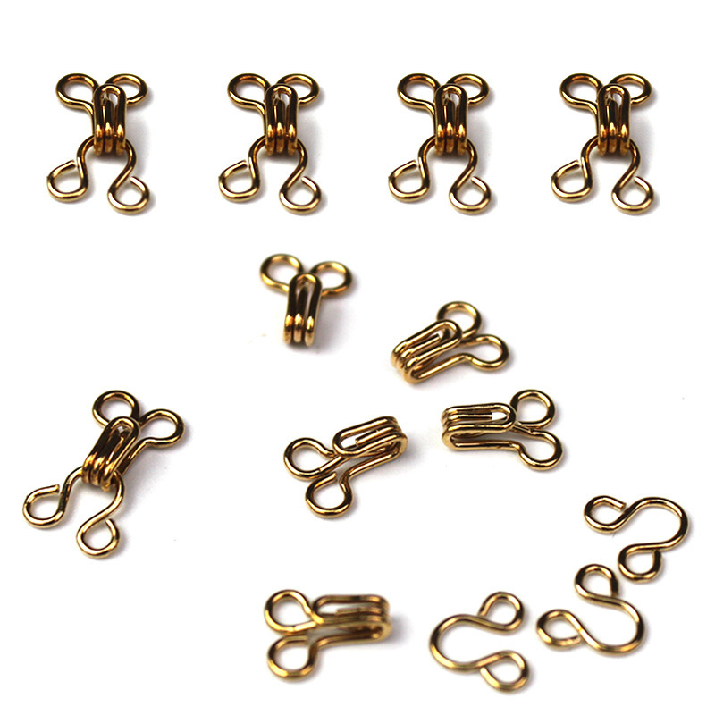 Factory wholesale bra hook and eye custom fabric covered metal dress hook and eye closure for garment accessory