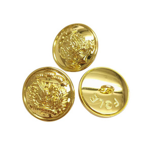 Wholesale Clothes Metal Dome Shank Button With Logo Brass Button With Brass Tin Color for Pants