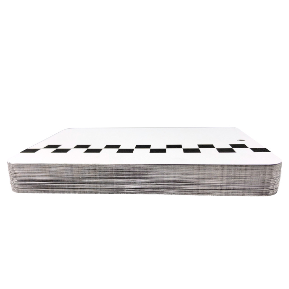 407.074 White Checkered Spray Out Panel Metal Spray Out Cards Sprayout Cards Automotive