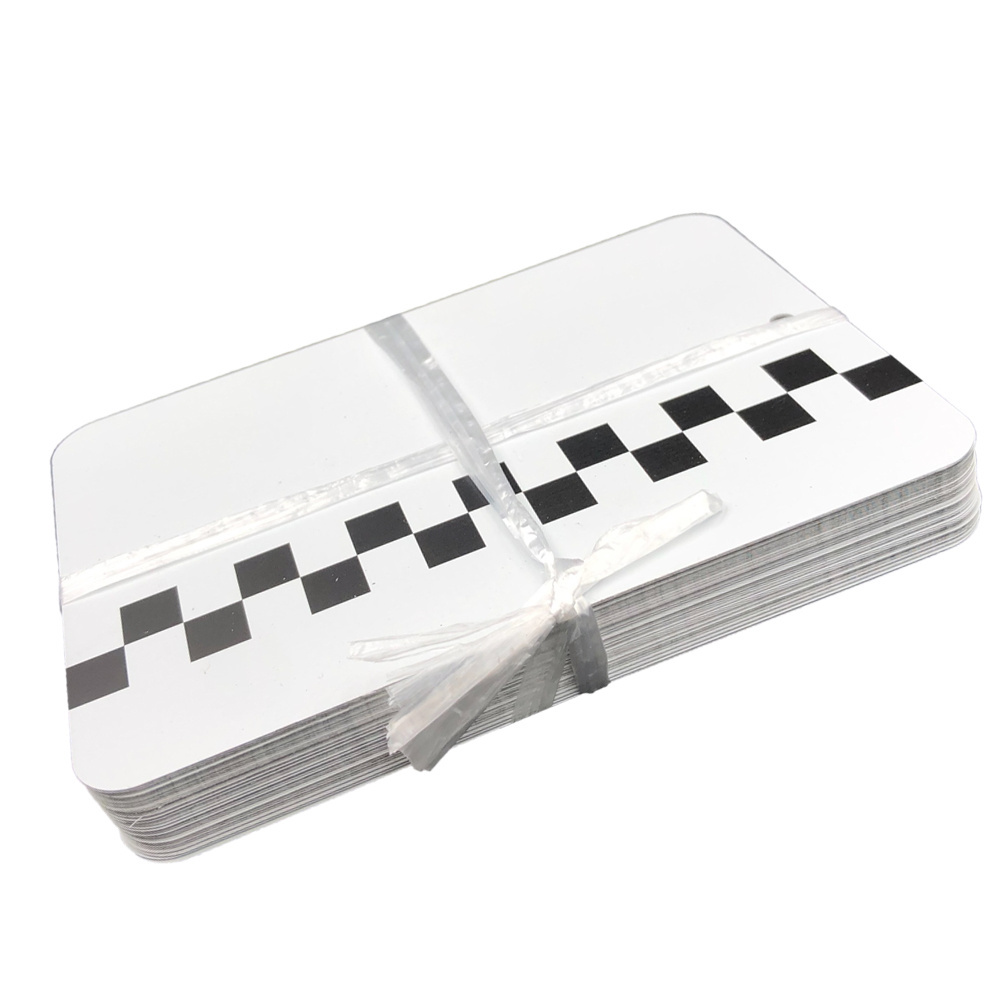 407.074 White Checkered Spray Out Panel Metal Spray Out Cards Sprayout Cards Automotive