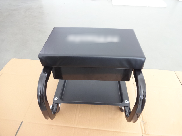 Garage Tough C-Frame Creeper Seat Padded Mechanic Stool Rolling Mechanic Creeper Seat with Tool Tray Storage