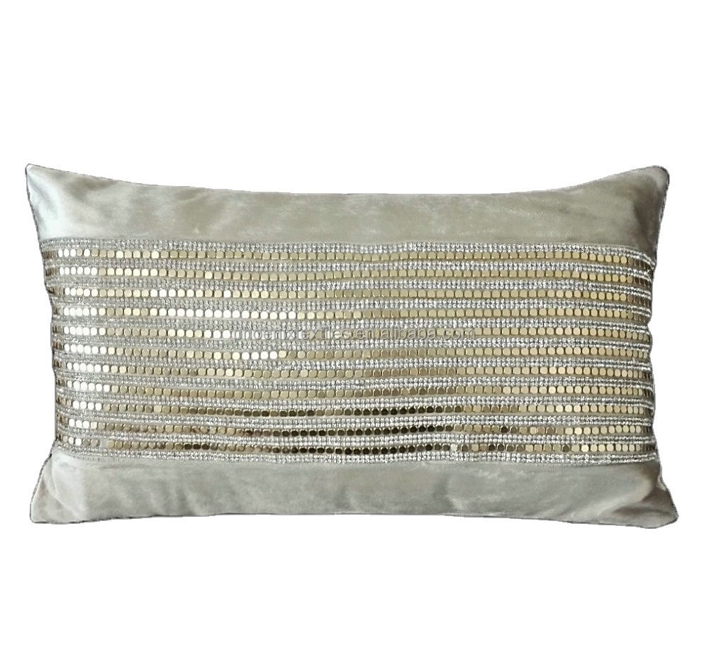 sequin velvet cushion cover decorative pillow cover