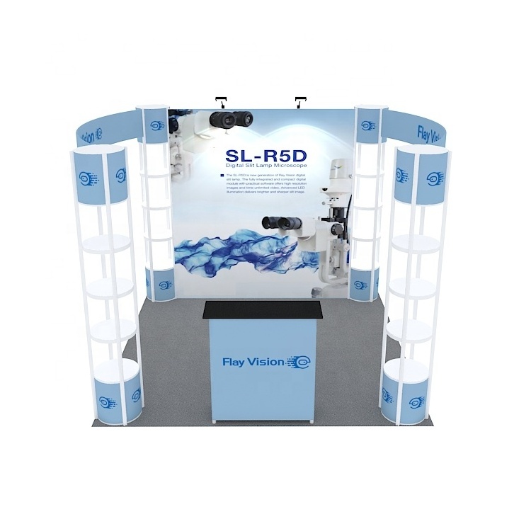 Advertising Full Color Print Tool Free Easy Install Aluminum Twist Tower Display Booth Modular Portable Trade Show Expo Booth