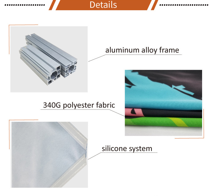 Fashionable customized aluminum portable trade show modular fabric promotion expo tradeshow exhibition booth