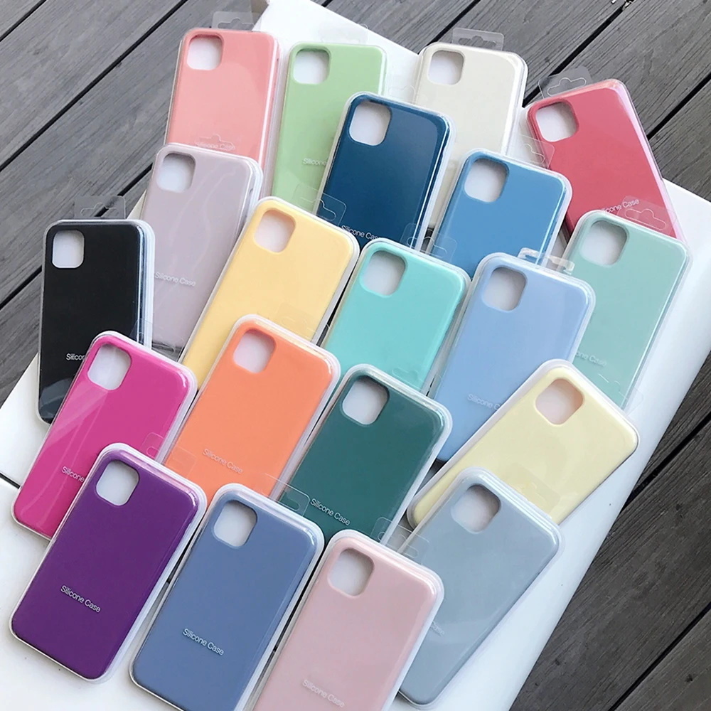 Original Official Silicone Cases For iPhone 11 15 14 13 12 Pro Max Case For Apple iPhone 13 14 11 15 13 12 Pro 7 8 SE 2020 Case