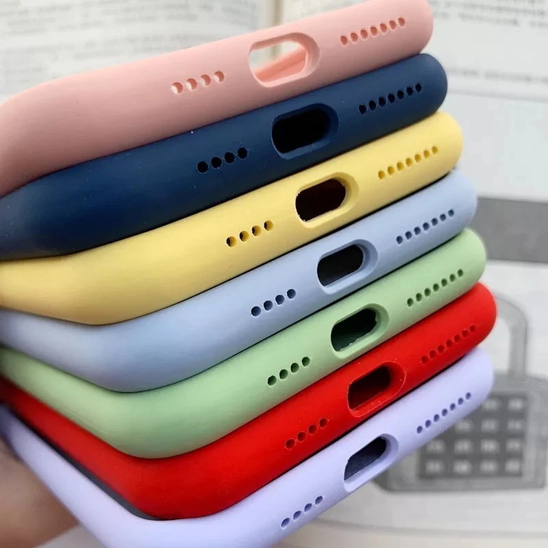 Original Official Silicone Cases For iPhone 11 15 14 13 12 Pro Max Case For Apple iPhone 13 14 11 15 13 12 Pro 7 8 SE 2020 Case