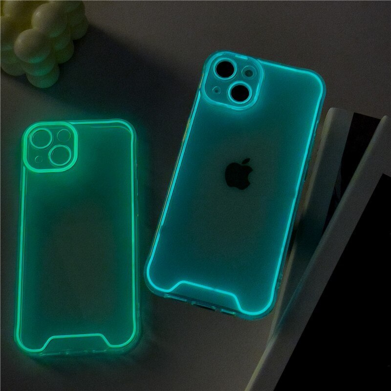 Night Light Luminous TPU Soft Phone Case for IPhone 15 14 Plus 13 12 11 Pro Max XS XR X 14Pro 15Pro Mobile protection Cover