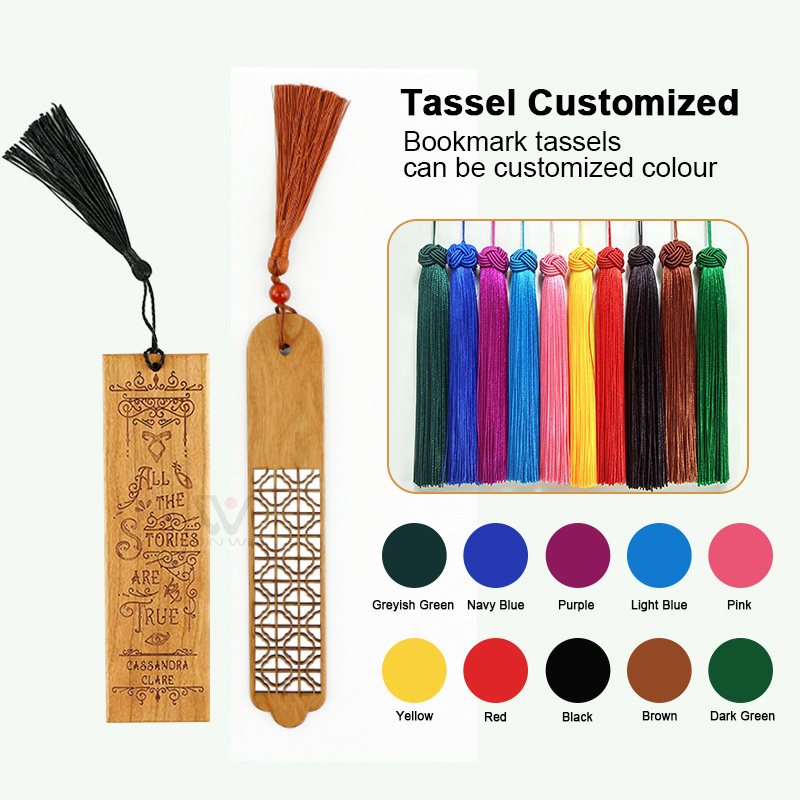 Custom Laser Engraved Blank Wood Turning Wooden Bookmark Engraving Blanks Book Mark For Promotional Gift