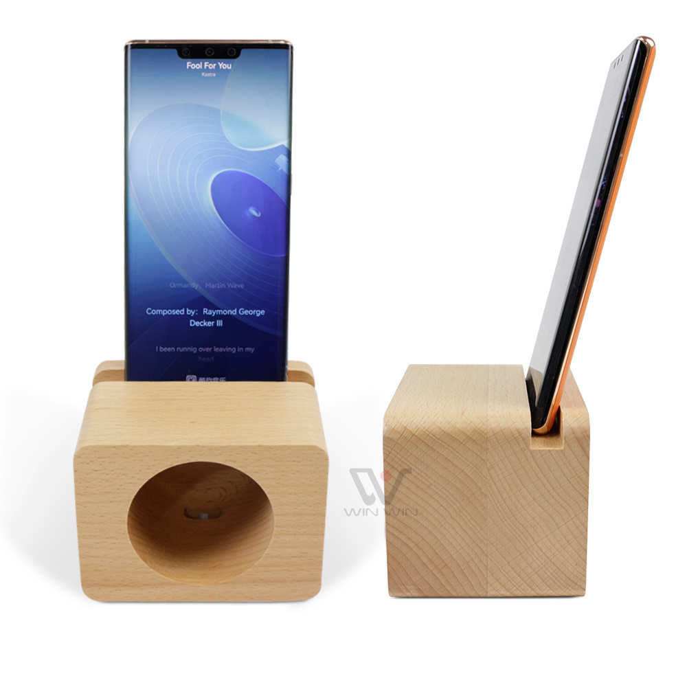 Wooden Multi Functional Mini Portable Phone Amplifier Loud Speaker  Powerless Mobile Phone Speaker