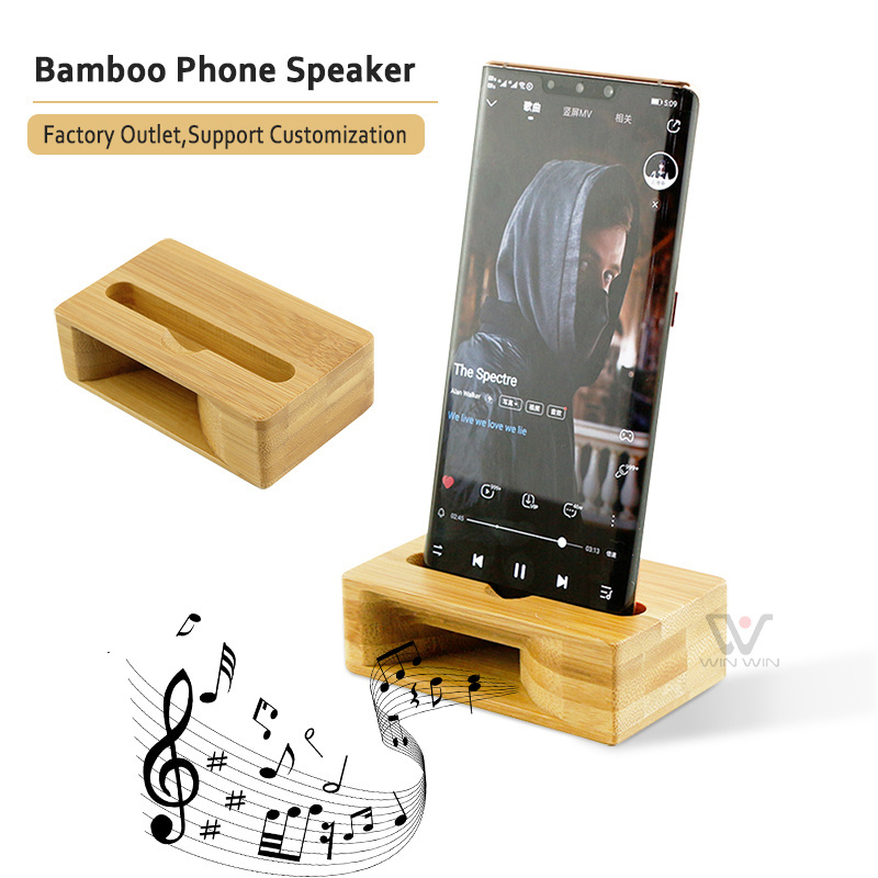 Wholesale Wooden Wireless Loudspeaker Mobile Phone Sounds Player Wood Speaker