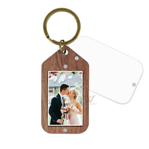 Winning Products 2023 2024 Keyring With Photo Frame Laser Wood Car Key Chain Promotional Keychain Acrylic Keychains Blank