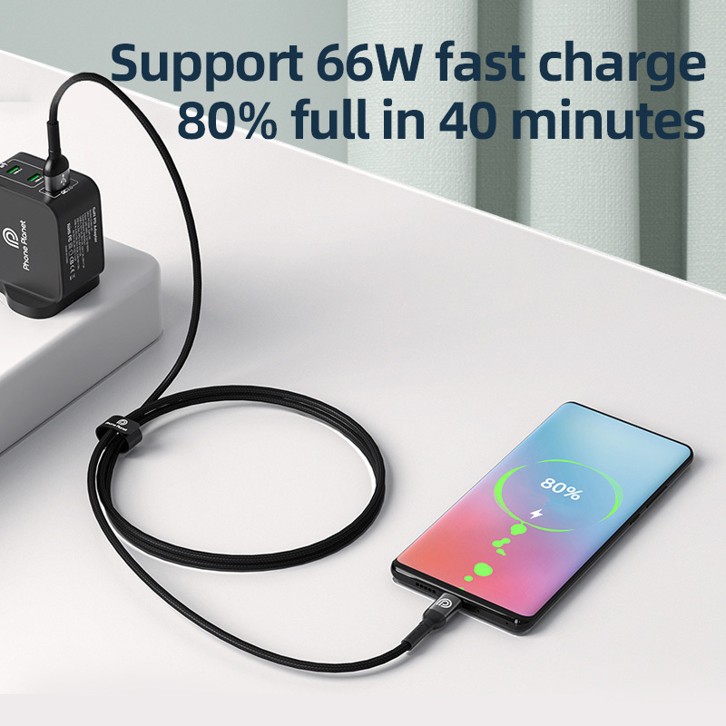 6A 66W Super Fast Charger USB Cable Compatible with ipad Samsung BlackBerry LG TCL Sony Oppo Oneplus Huawei Xiaomi Redmi Vivo