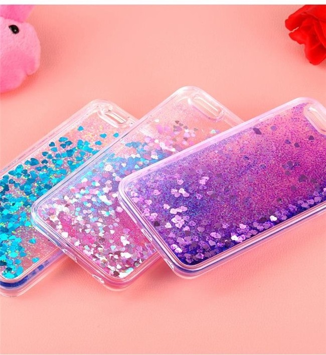 Glitter Star Flowing Water Liquid Clear Soft Silicone TPU Cover Mobile Phone Case For iPhone