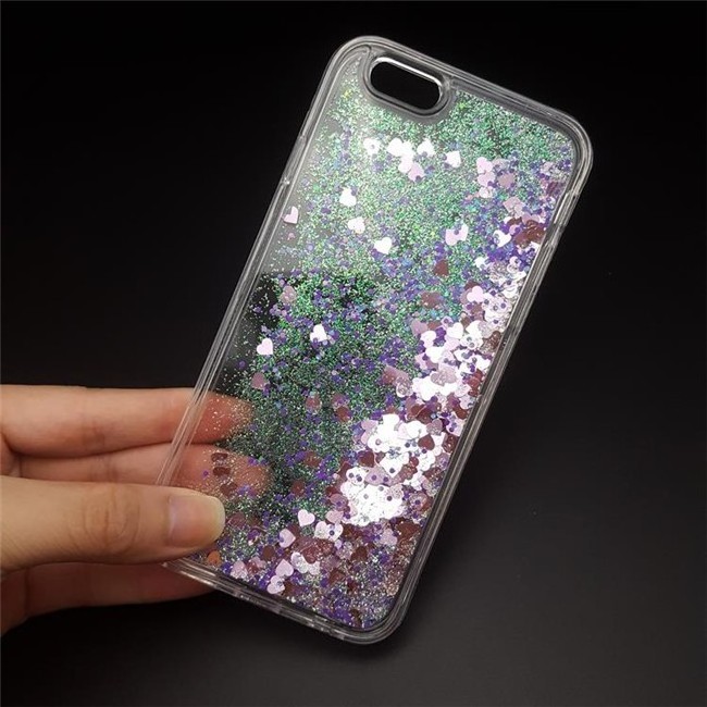 Glitter Star Flowing Water Liquid Clear Soft Silicone TPU Cover Mobile Phone Case For iPhone