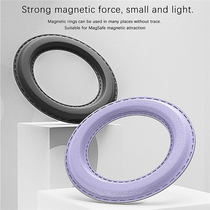 For MagSafe Magnetic Ring Holder for iPhone 14 13 Pro Max Leather Wall Mount Magnet Phone Holder Stand for Galaxy Note 20 Ultra