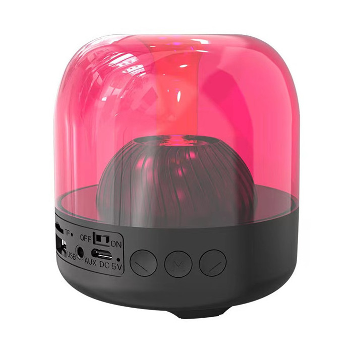 F7 Mini LED Light Transparent Glass Wireless Speaker Lantern Car 3D Surround Sound with Built-in Microphone Speaker