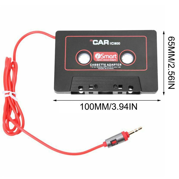 Car Cassette Tape Adapter 3.5mm AUX Audio Tape Cassette Converter For Phone CD Player MP3 MP4 Car Tape Player