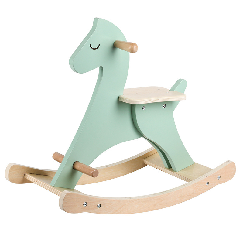 Wood Children's Knight Custom Rocking Chair Exercise Balance Baby Toy Horse Riding On Toy Rocking Horse