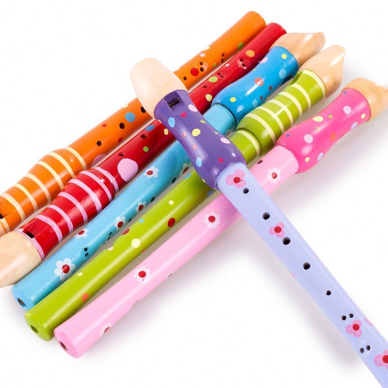 Flowers kids musical instrument play toy wooden children flute for 3+