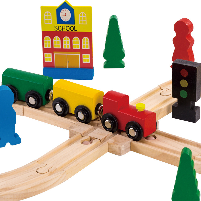 Children Educational Play DIY Train Railway Track Baby Wooden Train Set Toy For Kids train toy