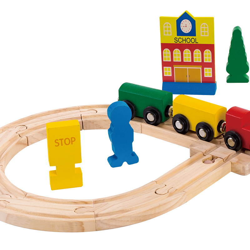 Children Educational Play DIY Train Railway Track Baby Wooden Train Set Toy For Kids train toy