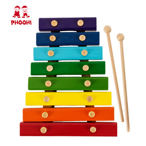 Kids 8 tones musical instrument toy wooden baby xylophone for children 18M+