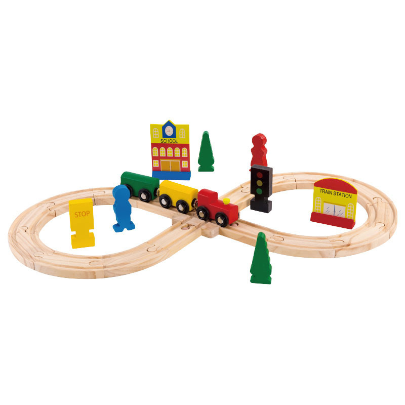 Children Educational Play DIY Train Railway Track Baby Wooden Train Set Toy For Kids train toy