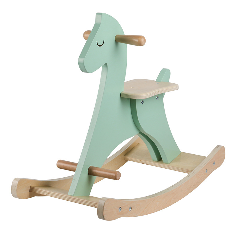 Wood Children's Knight Custom Rocking Chair Exercise Balance Baby Toy Horse Riding On Toy Rocking Horse