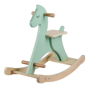 Wood Children's Knight Custom Rocking Chair Exercise Balance Baby Toy Horse Riding On Toy Rocking Horse