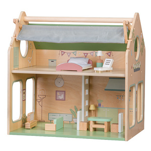 2024 New Furniture wooden doll house toys Petend Play Game girls toys diy wooden doll house