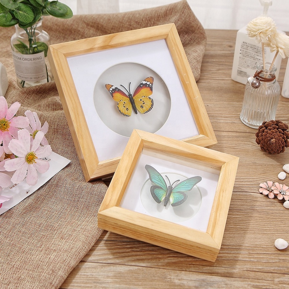 PHOTA  High Quality Custom Australia 9x9   Wall Art 3D Deep Square DIY Wholesale Wooden Shadow Box Photo Frames