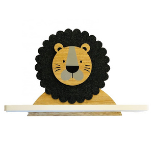 Nursery Wall Shelf Storage Hooks Rack Lion shelf  Animal Safari Decor Art Accessory home Decoration