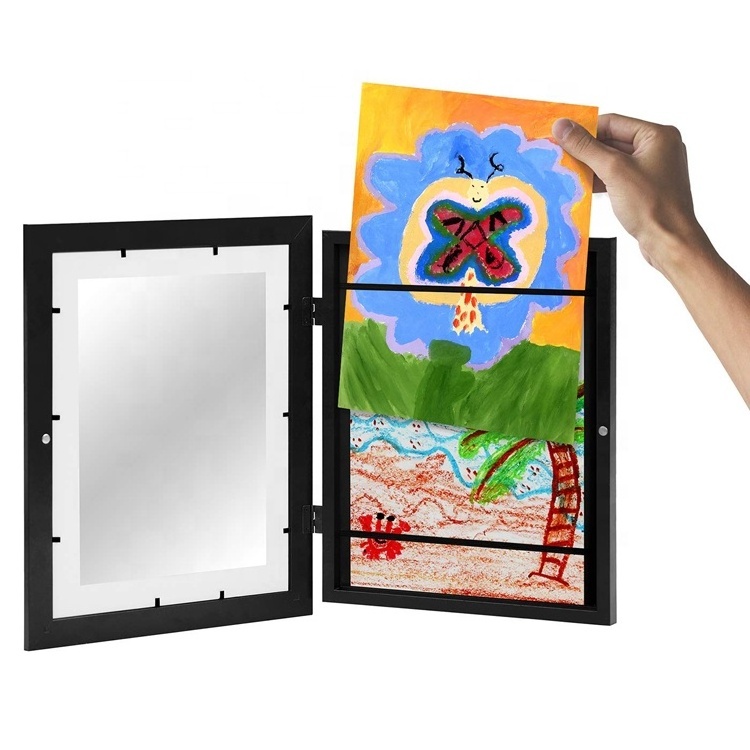 New Design Creative Kids Artwork Picture Frame Front Opening Handicraft Kids Art Frames