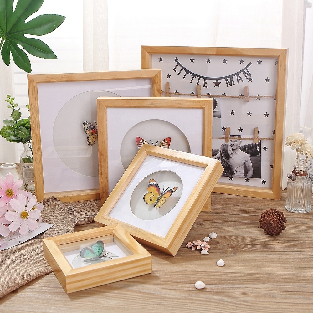 PHOTA  High Quality Custom Australia 9x9   Wall Art 3D Deep Square DIY Wholesale Wooden Shadow Box Photo Frames