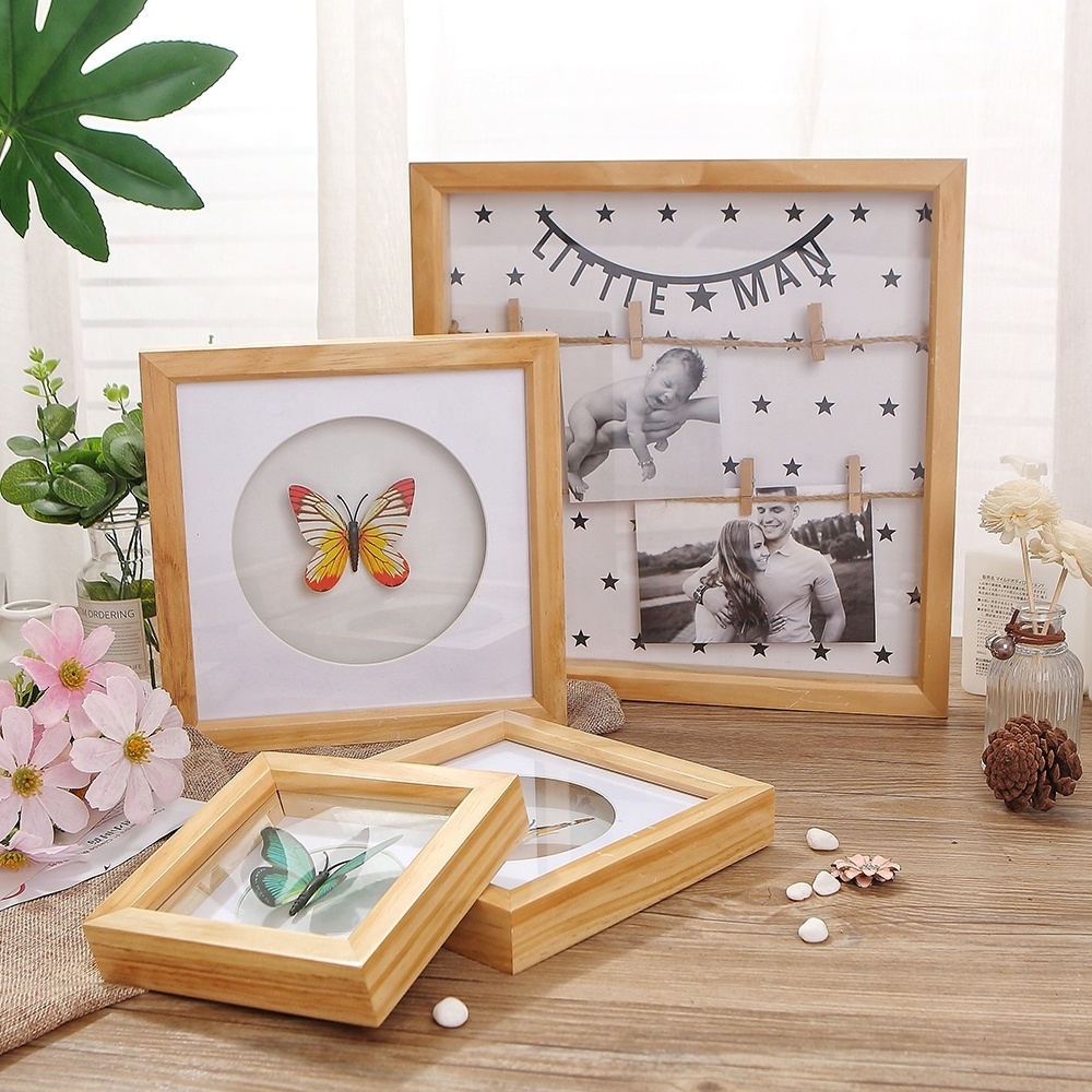 PHOTA  High Quality Custom Australia 9x9   Wall Art 3D Deep Square DIY Wholesale Wooden Shadow Box Photo Frames