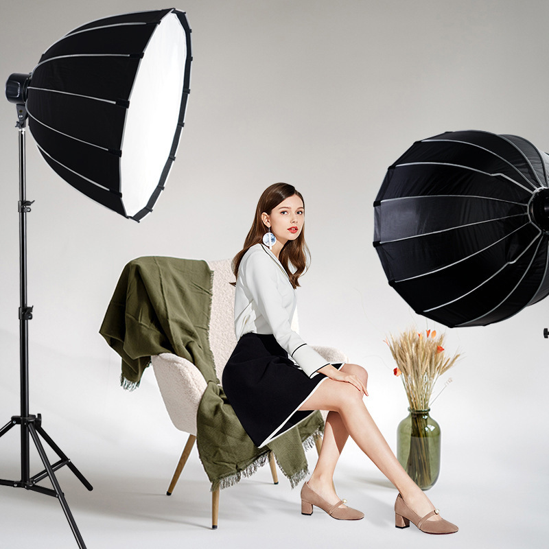 KP90120 Deep Mouth Parabolic Diffuser Reflector Umbrella Soft Light Box Fast Loading Live Studio Portrait