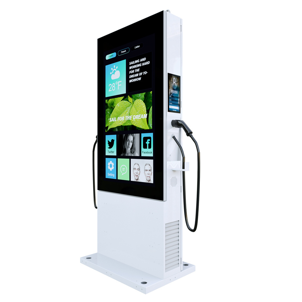 Commercial Ocpp Ev Charging Station Dc 22Kw Ev Charger With Advertising Screen