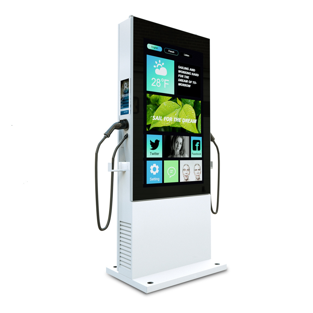 Commercial Ocpp Ev Charging Station Dc 22Kw Ev Charger With Advertising Screen