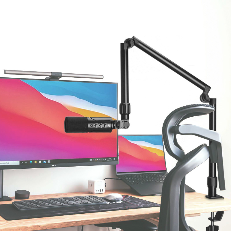 Flexible Aluminium Microphone Boom  Arm Stand With Desk Clamp Mount For Radio Studio/ Podcast/live broadcast