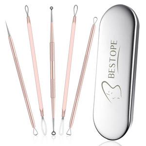 Stainless Steel  Blemish Whitehead Extraction Popping Acne Comedone Zit Blackhead Remover Pimple Popper Tool Kit