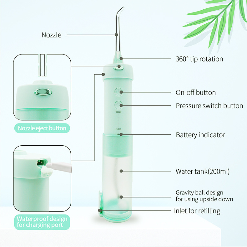 Unifeel  Ultra Dental Water Teeth Flosser Family Use Portable Attachments Washing Machine For Dental Flosser