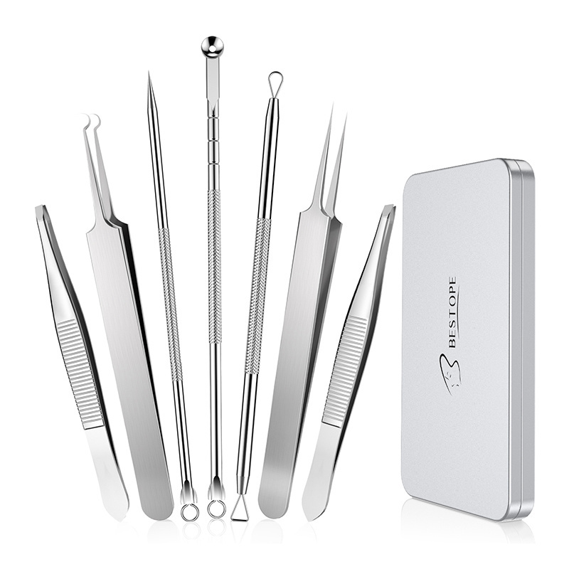 Bestope  Mini 7 PCS  Remover Tools Set Pimple Comedone Blemishes Extractor Kit Blackhead Pimple Needles Remover Tool Kit