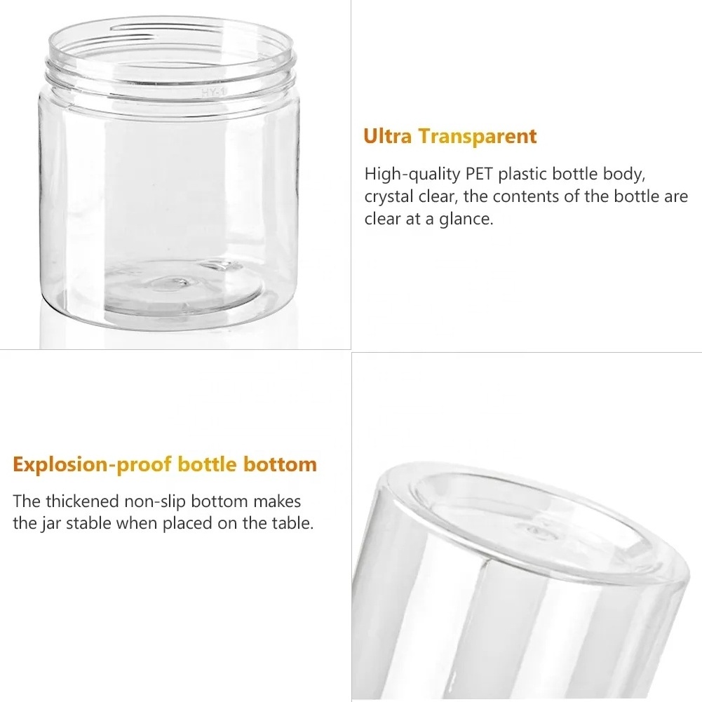 Plastic Storage Jars With Screw on Lids Refillable Pots Makeup Balm Container 100 150ml Clear PET Plastic Jars Pots Food Crafts