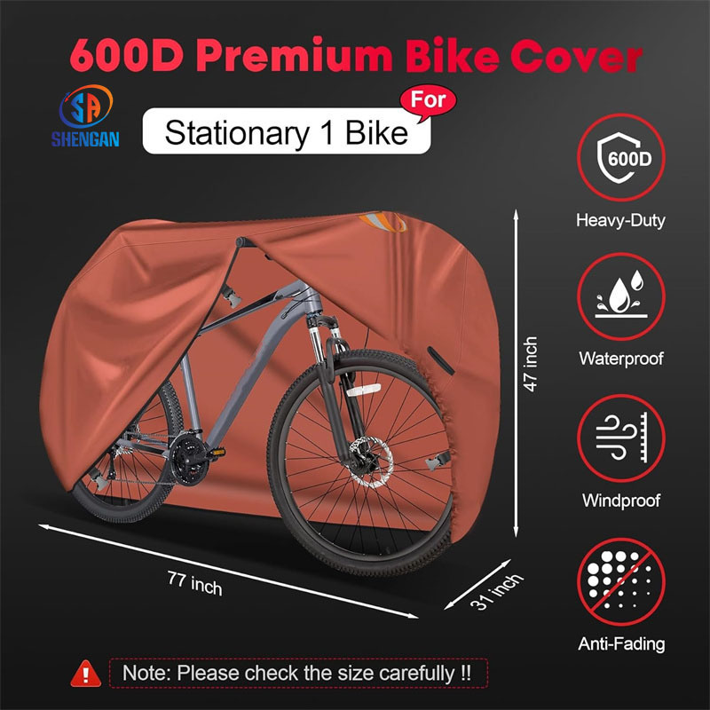 Outdoor Travel Waterproof Dust Wind UV Proof Heavy Duty 600D Bicycle Rack Covers for 2 Bikes on Car Hitch Travel Storage