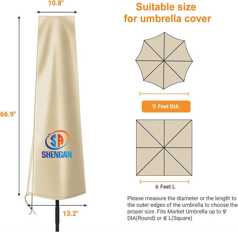 New Listing Outdoor Furniture Anti- Uv Waterproof Parasol Beach Banana Umbrella Cover