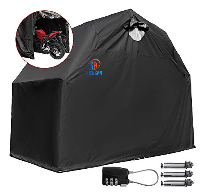 Strong Frame 600D Oxford Motorcycle Shed Waterproof Outdoor Motorcycle Cover with Carry Bag